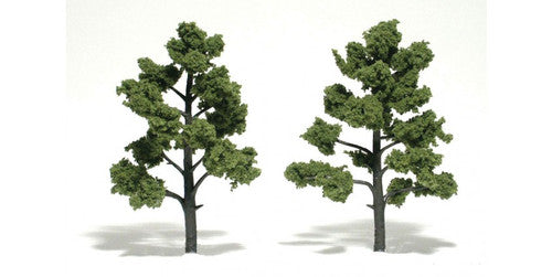 Woodland Scenics 1512 Ready-Made "Realistic Trees" - Deciduous - 5 to 6" 12.7 to 15.2cm pkg(2) -- Light Green A Scale