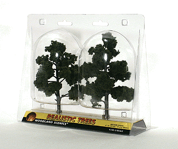 Woodland Scenics 1513 Ready-Made "Realistic Trees" - Deciduous - 5 to 6"  12.7 to 15.2cm pkg(2) -- Medium Green A Scale