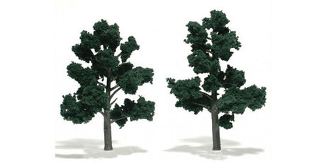 Woodland Scenics 1514 Ready-Made "Realistic Trees" - Deciduous - 5 to 6"  12.7 to 15.2cm pkg(2) -- Dark Green A Scale