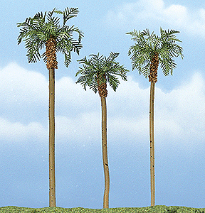 Woodland Scenics 1617 Ready Made Premium Trees(TM) -- Royal Palm - 1 Each: 4-5/8, 3-1/2 & 4" 11.7, 8.9 & 10.2cm A Scale