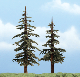 Woodland Scenics 1627 Ready Made Premium Trees(TM) -- Lodgepole Pines - 4 to 5" 10.2 to 12.7cm pkg(2) A Scale