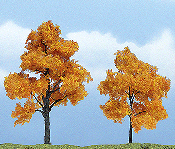 Woodland Scenics 1604 Ready Made Premium Trees(TM) - Deciduous -- Fall Maple - 1 Each: 3-1/4 & 2-1/2"  8.3 & 6.4cm A Scale