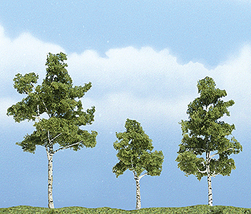 Woodland Scenics 1605 Ready Made Premium Trees(TM) - Deciduous -- Paper Birch; One Each: 1-1/2, 2-1/4 & 2-3/4" 3.8, 5.7 & 7cm A Scale