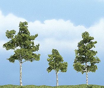 Woodland Scenics 1605 Ready Made Premium Trees(TM) - Deciduous -- Paper Birch; One Each: 1-1/2, 2-1/4 & 2-3/4"  3.8, 5.7 & 7cm A Scale