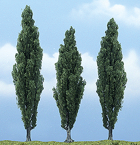 Woodland Scenics 1611 Ready Made Premium Trees(TM) - Deciduous -- Poplar - 1 Each; 3-1/2, 4 & 4-1/2"  8.9, 10.2 & 11.4cm A Scale