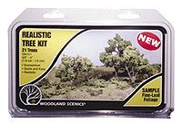 Woodland Scenics 1111 Realistic Trees Kits(TM) - Green Deciduous -- Medium Green - 3/4 to 3"  1.9 to 7.6cm Tall pkg(21) A Scale
