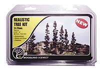 Woodland Scenics 1113 Realistic Trees Kits(TM) - Pines -- Forest Green - 2-1/2 to 6"  6.4 to 15.2cm pkg(24) A Scale