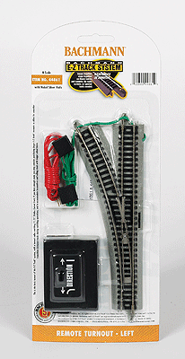 BACHMANN #6 Left Remote Crossover NICKEL-SILVER HO Scale Track Switch