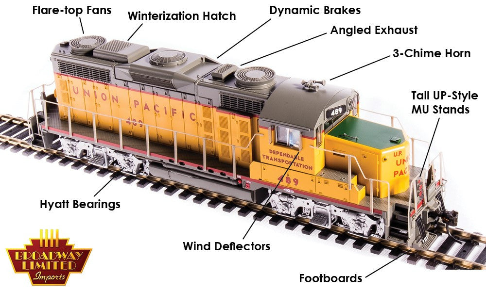 BLI 4279 GP20 UP Union Pacific #491 Paragon 4 w/Sound & DCC HO Scale Broadway Limited