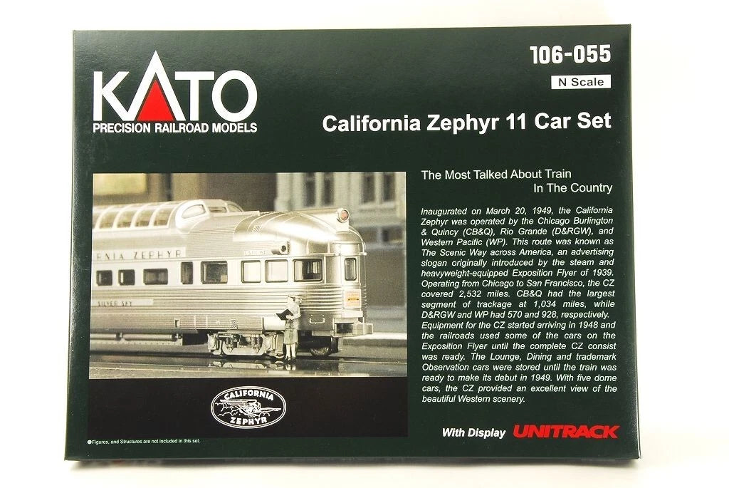 Estate Sale Used As Is Kato 106-055 California Zephyr 11 Car Set N Scale