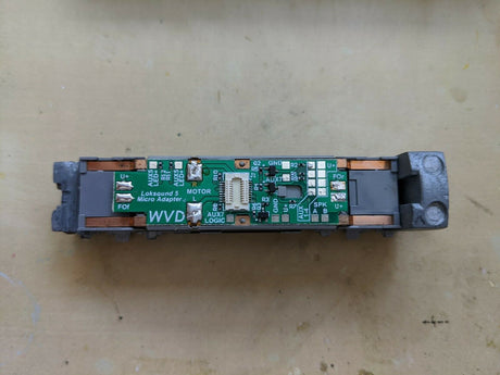 WVD LokSound 5 Next18 decoder adapter board designed for Kato DCC-ready N scale F2, F3, F7, F40PH and P42 locomotives.