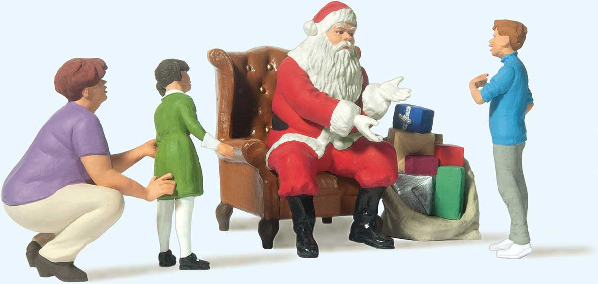 Image for 590-44931 Santa in Chair w/Mom/Kids
