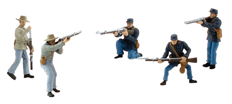 Woodland Scenics 4445 Scene-A-Rama(R) Figures -- American Civil War Soldiers pkg(5) A Scale