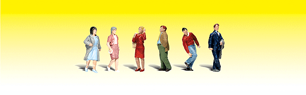 Woodland Scenics 2210 Scenic Accents - Pedestrian -- People Walking, pkg(5) N Scale