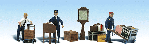 Woodland Scenics 1909 Scenic Accents(R) -- Depot Workers & Accessories HO Scale