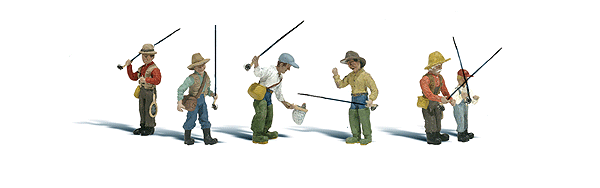 Woodland Scenics 2215 Scenic Accents(R) -- Fly Fishermen pkg(6) N Scale