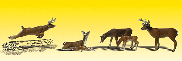 Woodland Scenics 2185 Scenic Accents(R) Animal Figures -- White-Tail Deer pkg(6) N Scale
