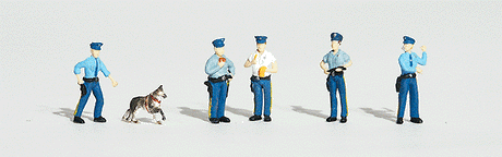 Woodland Scenics 1822 Scenic Accents(R) Figures -- Policemen (5 Officers; 1 Police Dog) HO Scale