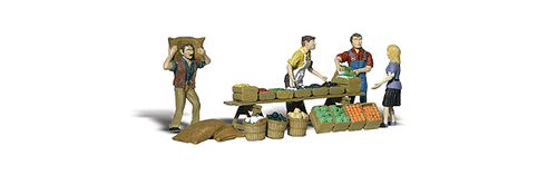 Woodland Scenics 2170 Scenic Accents(R) Figures -- Farmers Market Vendors & Customer pkg(4) N Scale