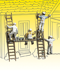 Woodland Scenics 2174 Scenic Accents(R) Figures -- Painters & Accessories pkg(4) N Scale