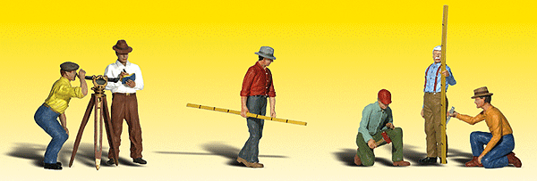 Woodland Scenics 2175 Scenic Accents(R) Figures -- Surveyors pkg(6) N Scale