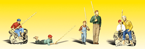 Woodland Scenics 2179 Scenic Accents(R) Figures -- Gone Fishing pkg(5) N Scale