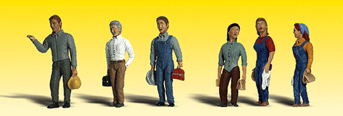 Woodland Scenics 2188 Scenic Accents(R) Figures -- Second Shift Workers pkg(6) N Scale
