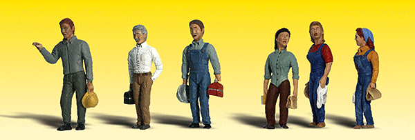 Woodland Scenics 2188 Scenic Accents(R) Figures -- Second Shift Workers pkg(6) N Scale