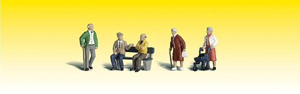 Woodland Scenics 2201 Scenic Accents(R) Figures -- Senior Citizens pkg(6) N Scale