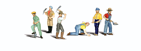 Woodland Scenics 2723 Scenic Accents(R) Figures -- Track Workers pkg(6) O Scale