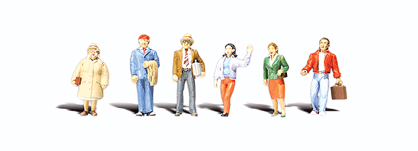 Woodland Scenics 2730 Scenic Accents(R) Figures -- General Public pkg(6) O Scale