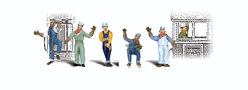 Woodland Scenics 2733 Scenic Accents(R) Figures -- Engineers pkg(6) O Scale