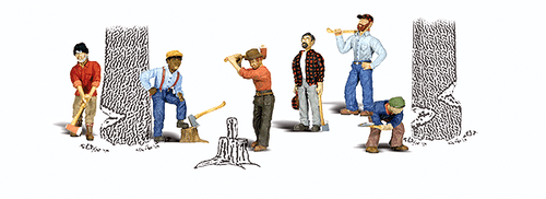 Woodland Scenics 2735 Scenic Accents(R) Figures -- Lumberjacks pkg(6) O Scale