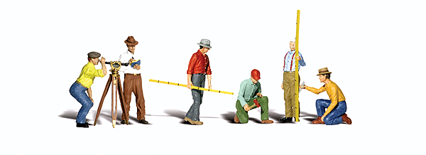 Woodland Scenics 2741 Scenic Accents(R) Figures -- Surveyors pkg(6) O Scale