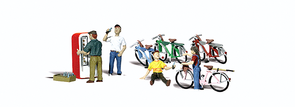 Woodland Scenics 2752 Scenic Accents(R) Figures -- Bicycle Buddies pkg(4) O Scale