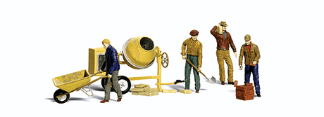 Woodland Scenics 2753 Scenic Accents(R) Figures -- Masonry Workers and Accessories pkg(11) O Scale