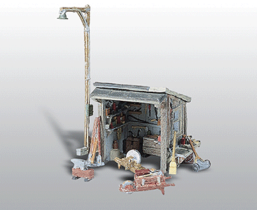 Woodland Scenics 216 Scenic Details(R) -- Tool Shed - Kit - 2-1/2 x 2-1/2" 6.4 x 6.4cm HO Scale