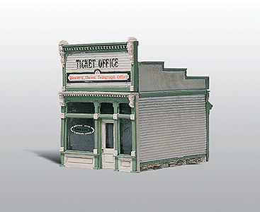 Woodland Scenics 222 Scenic Details(R) -- Ticket Office - Kit (Unpainted Metal) 2-1/4 x 2-1/2" 5.7 x 6.4cm HO Scale