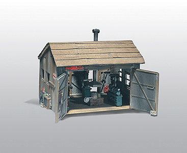 Woodland Scenics 240 Scenic Details(R) -- Tucker Brothers Machine Shop - Kit (Unpainted Metal) 3-3/8 x 2-3/8" 1 x 6cm HO Scale