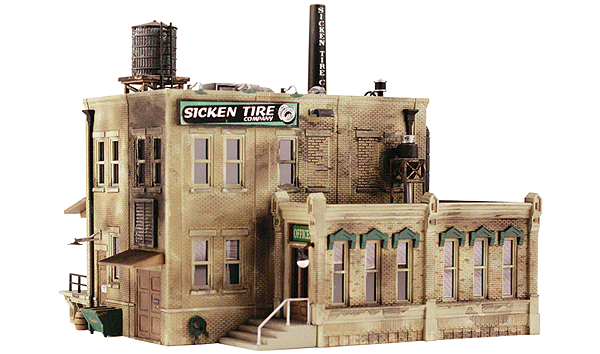 Woodland Scenics 5204 Sicken Tire Company - Landmark Structures(R) -- Kit - 3-9/16 x 3-1/8" 9 x 8cm N Scale
