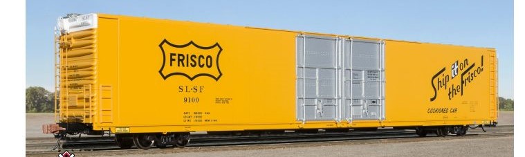 Scaletrains SXT39068 Thrall 86' High-Cube Double-Plug-Door Boxcar with Roofwalk, Frisco/SLSF #9106 HO Scale