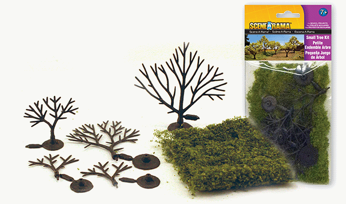 Woodland Scenics 4193 Small Trees - Scene-A-Rama(TM) -- Kit - 1-1/4 - 3"   3.2 - 7.6cm pkg(5) A Scale
