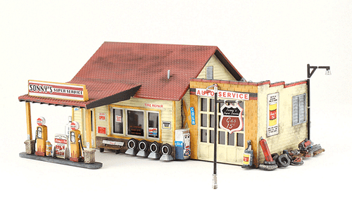 Woodland Scenics 5203 Sonny's Super Service - Landmark Structures(R) -- Kit - 3-3/16 x 2-7/8" 8.09 x 7.36cm N Scale