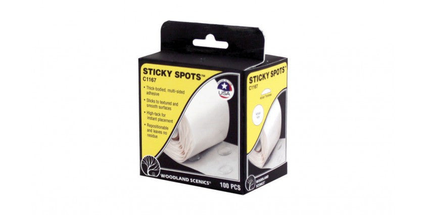Woodland Scenics 1167 Sticky Spots(TM) Adhesive Patches -- pkg(100) A Scale