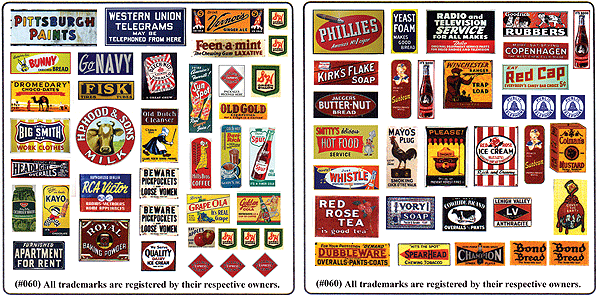 Image for 184-60 Porcelain signs Set #1