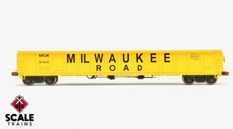 Scaletrains SXT1177 Kit Classics 52’ 6” Gondola, Milwaukee Road/MILW/Yellow #81154 HO Scale