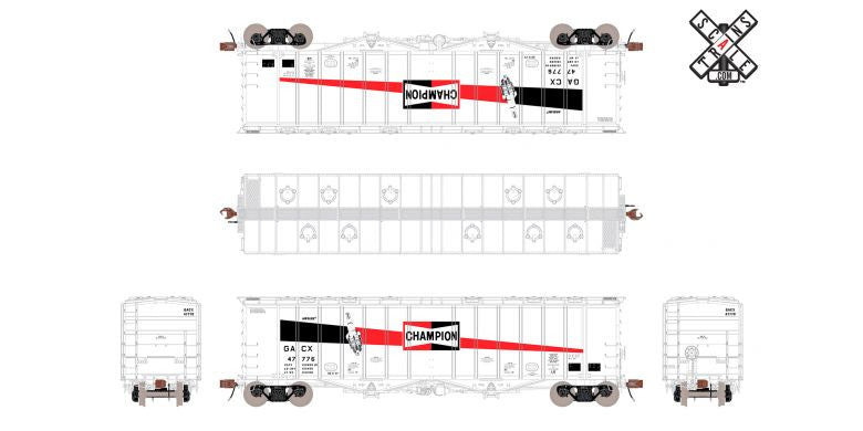 Scaletrains SXT32993 GATC 4180cf Airslide Covered Hopper GACX Champion Spark Plug #47776 HO Scale