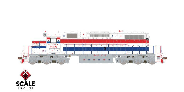 Scaletrains SXT33127 EMD SD38-2, EJ&E Elgin Joliet and Eastern/Bicentennial #668 - ESU v5.0 DCC and Sound HO Scale