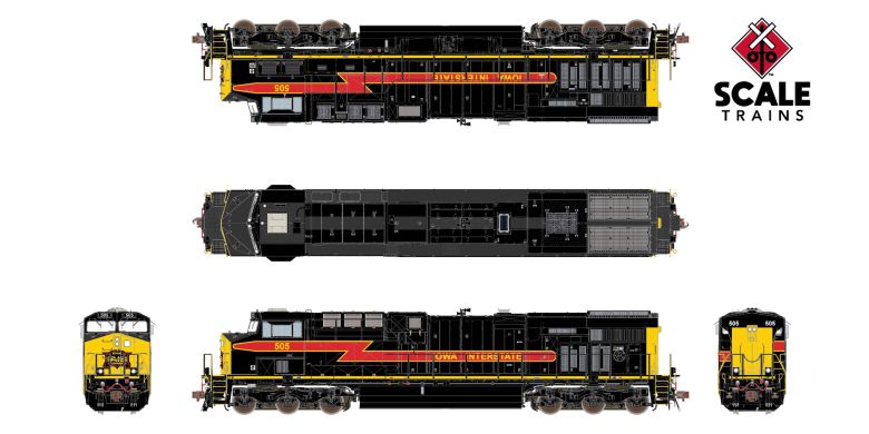 ScaleTrains SXT33602 GE ES44AC, Iowa Interstate/Late Antenna Arrangement #505 DCC & Sound HO Scale