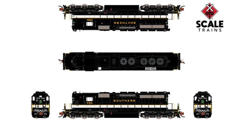 Scaletrains SXT33813 EMD SD40-2 Southern High Hood Dulux Lettering #3314H DCC & Sound N Scale